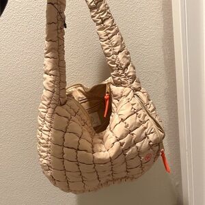 Quilted Beige Shoulder Bag